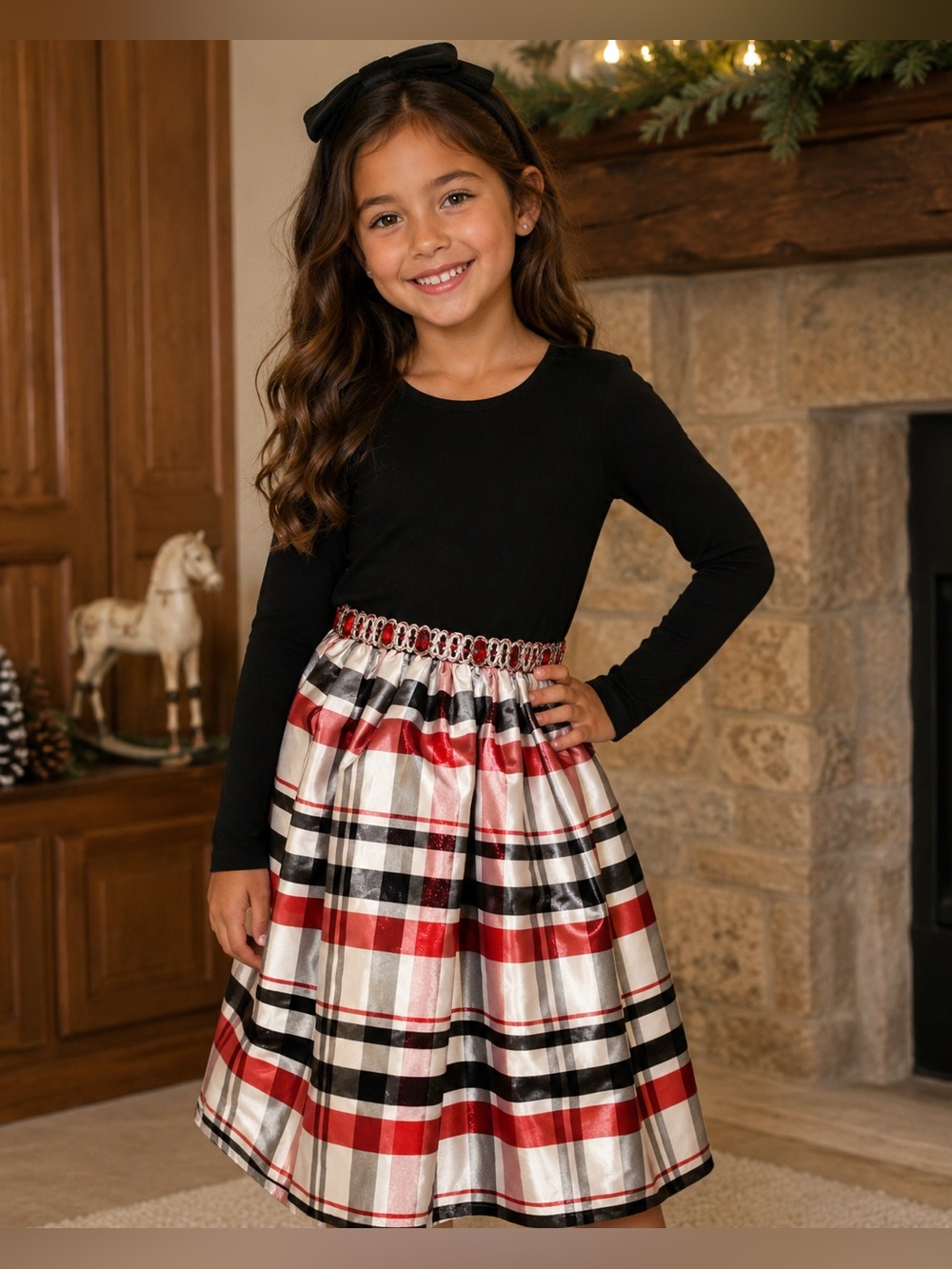 Girls Plaid holiday dress size 7